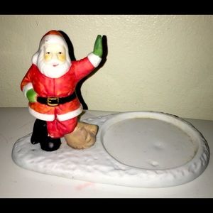 Christmas Santa Claus Pillar Candle Holder